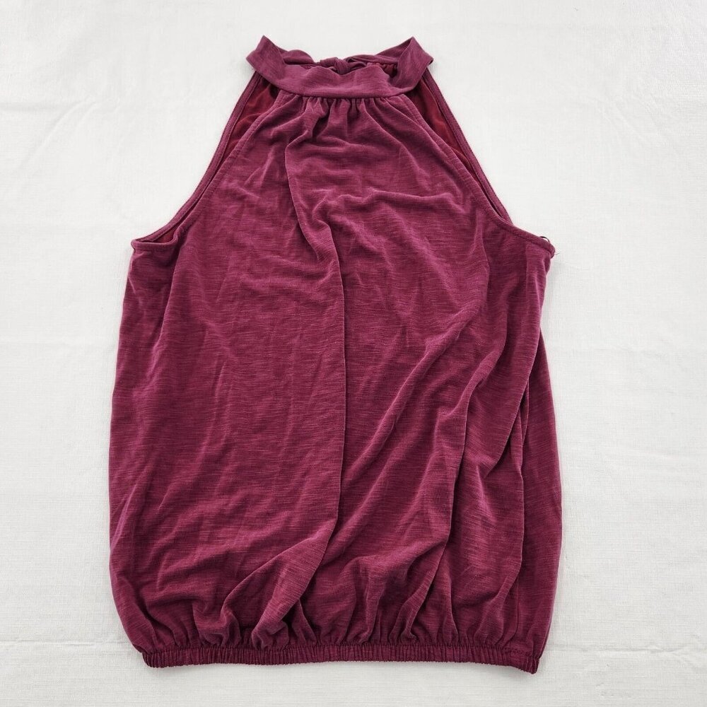 Green Envelope Womens Size Small Halter Top Knot Collar Soft Stretch Wine
